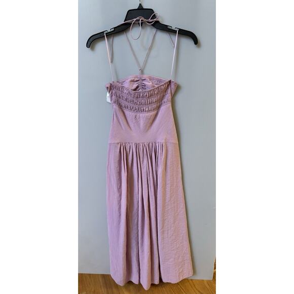 VINCE Halter Midi Women’s Dress PETAL PINK size XS $445.00 MSRP - Picture 5 of 6